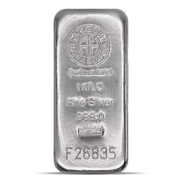 Argor-Heraeus Kilo Silver Bar - 1 Kilogram (32.151 Troy Oz), .999 Pure