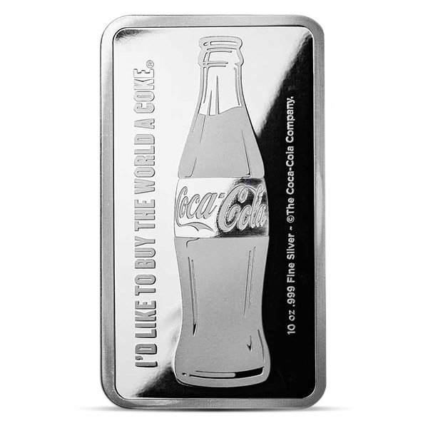 Coca-Cola Silver Bar - 10 Troy Ounce, .999 Pure
