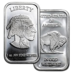 Silvertowne Buffalo Silver Bar - 1 Ounce .999 Pure