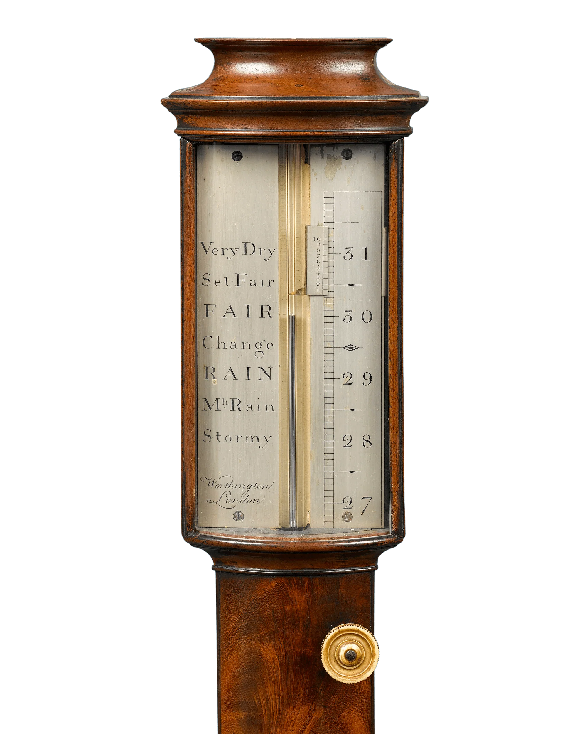 English Stick Barometer by Worthington of London - Image 3