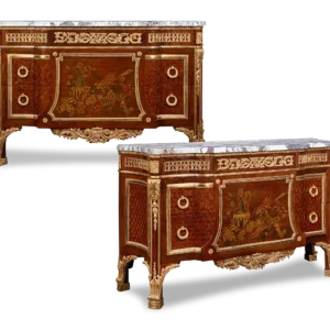 Louis XVI-Style Marquetry Commodes