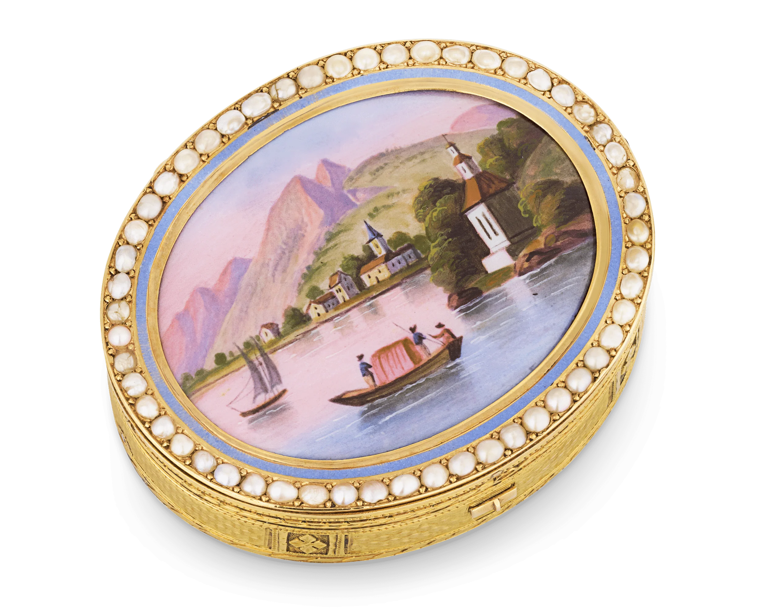 Swiss Enamel and Gold Musical Snuff Box