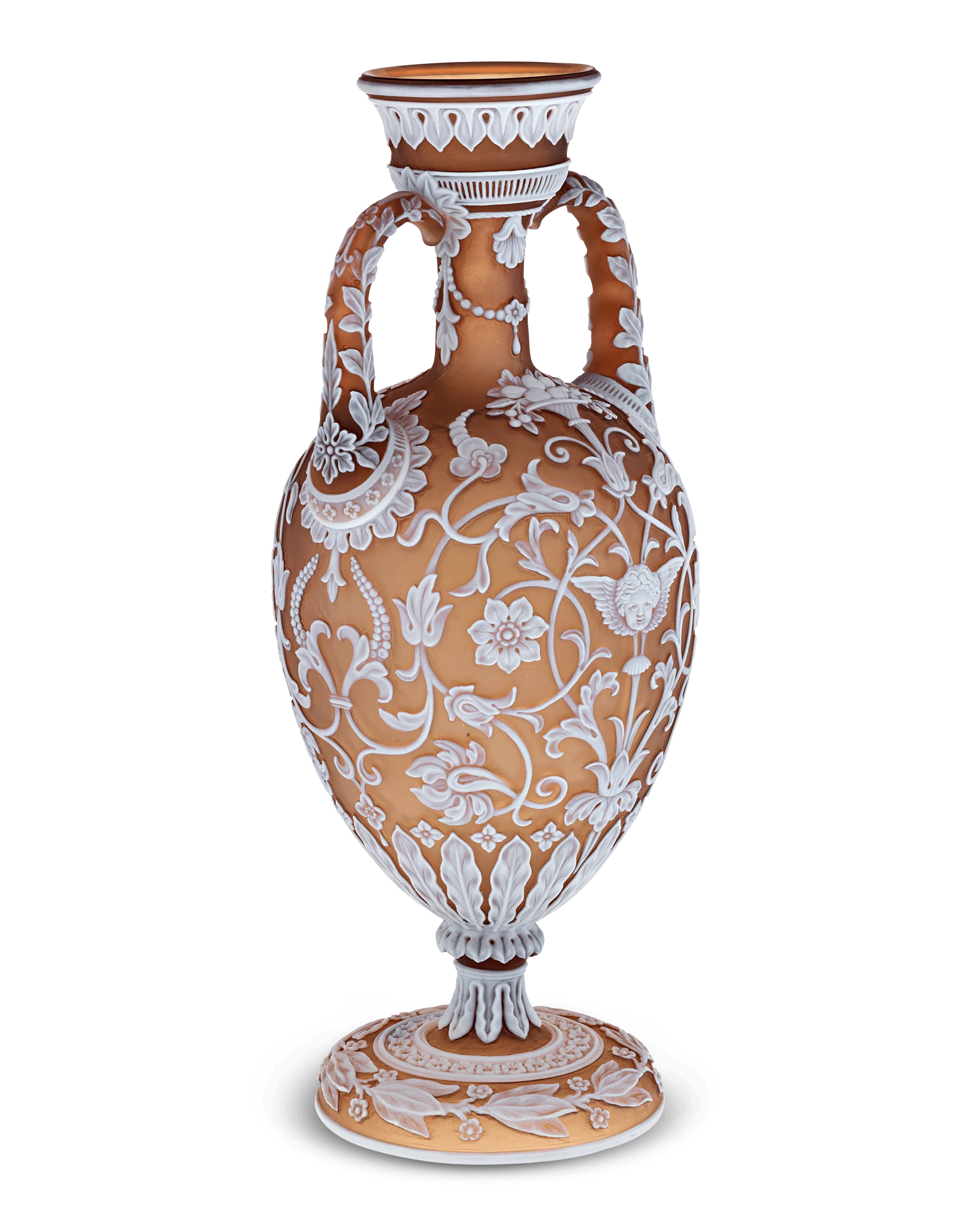 Thomas Webb & Son Two-Handled Cameo Amphora Vase by Thomas Woodall - Image 2