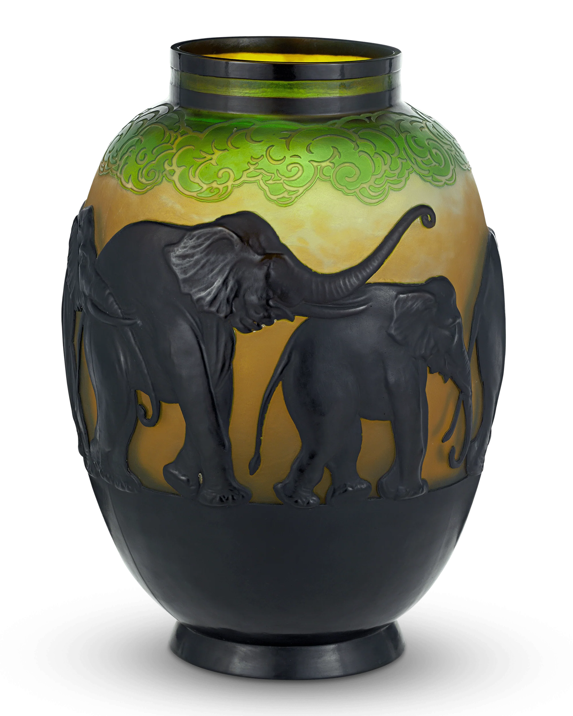 Gallé Cameo Elephant Vase - Image 2
