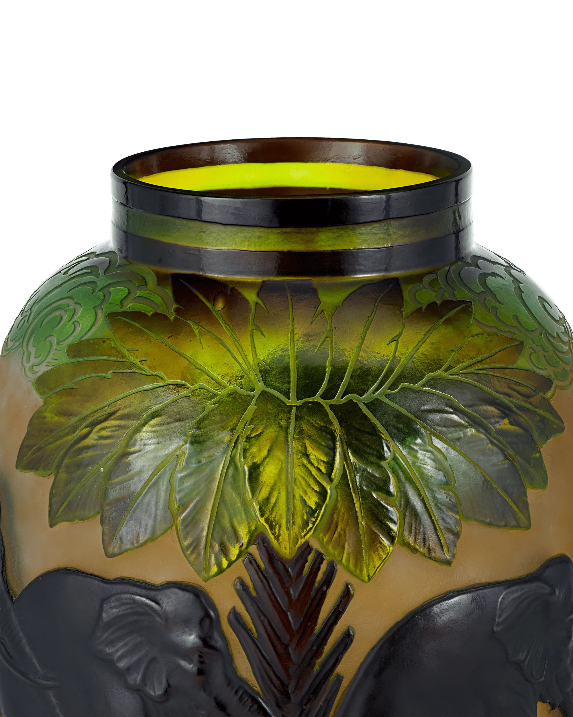 Gallé Cameo Elephant Vase - Image 3