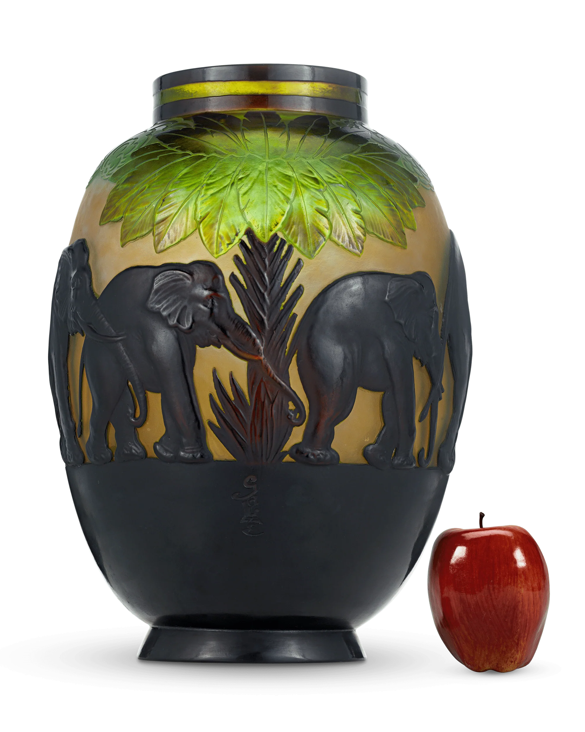 Gallé Cameo Elephant Vase - Image 5