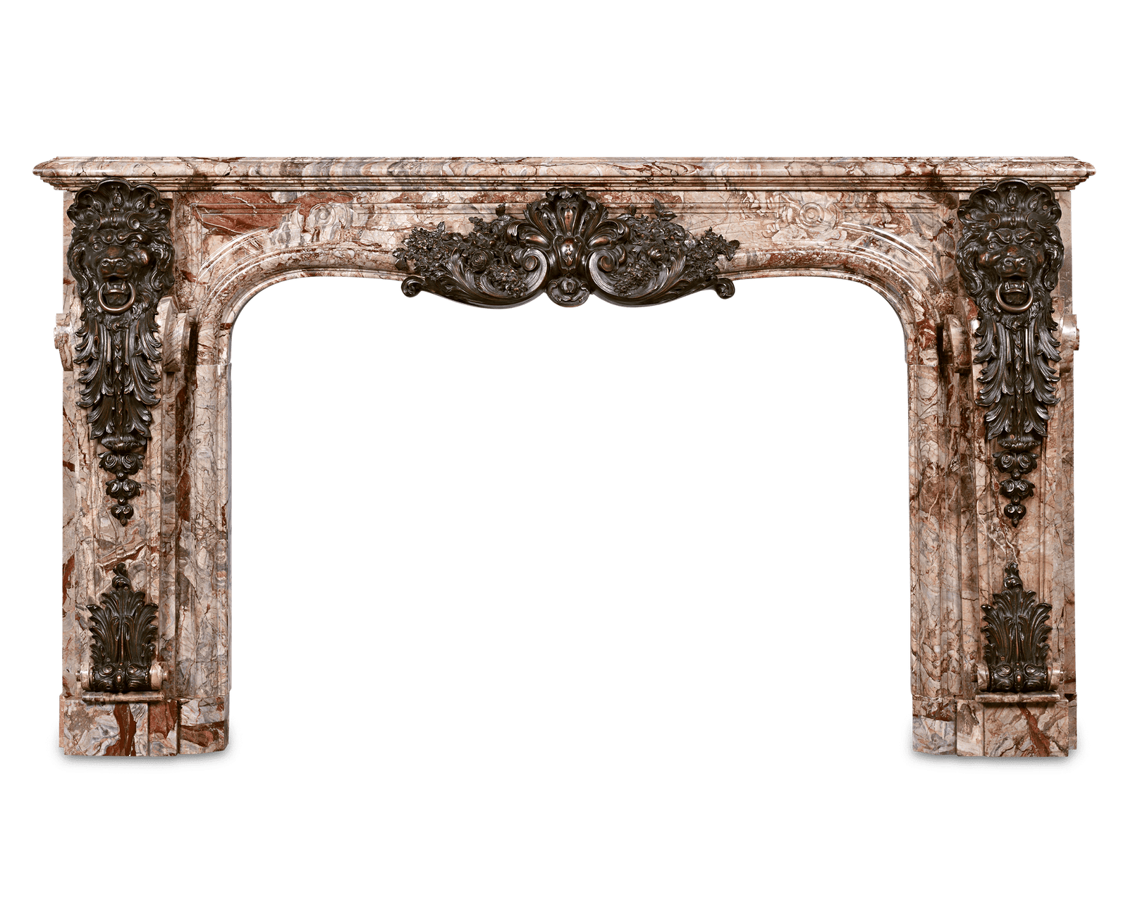 French Marble and Bronze Mantel - Image 5