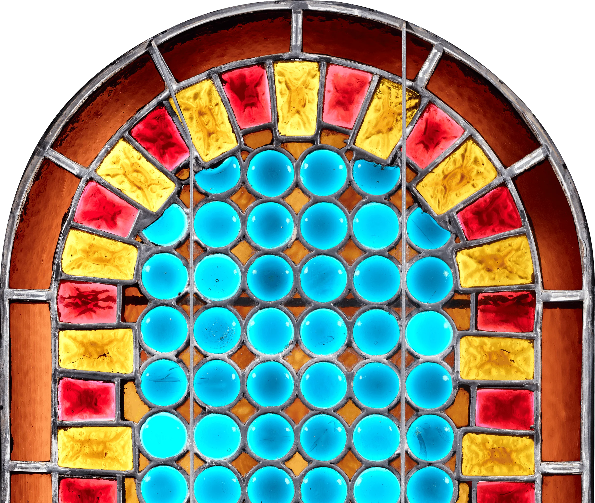 Blue Circles Stained Glass Window by John La Farge - Image 2