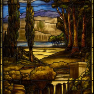 Tiffany Studios City in the Sky Window