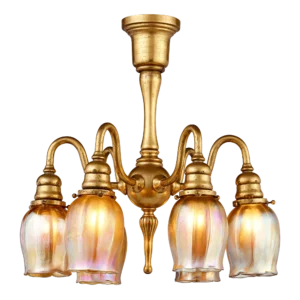 Tiffany Studios Six-Light Favrile Chandelier