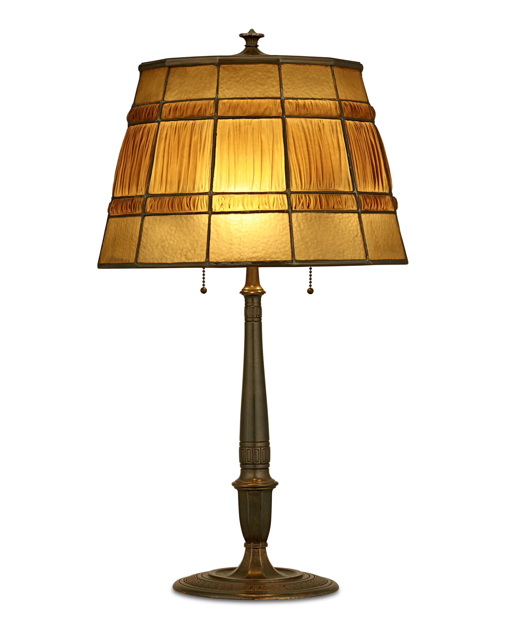 Tiffany Studios Amber Linenfold Lamp - Image 2