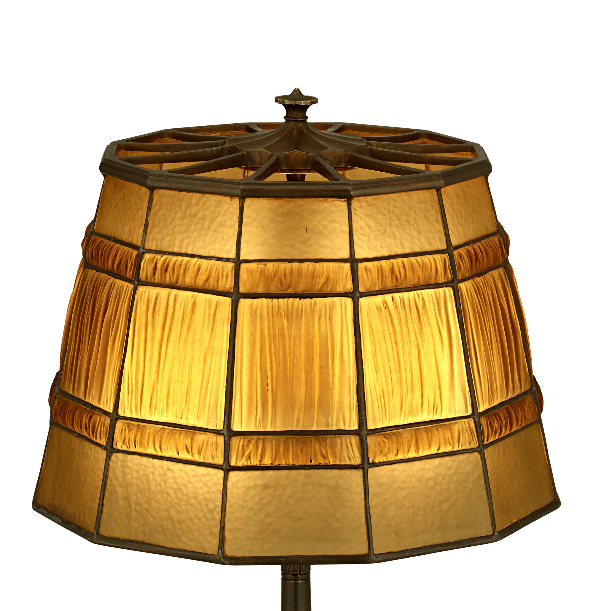 Tiffany Studios Amber Linenfold Lamp - Image 3