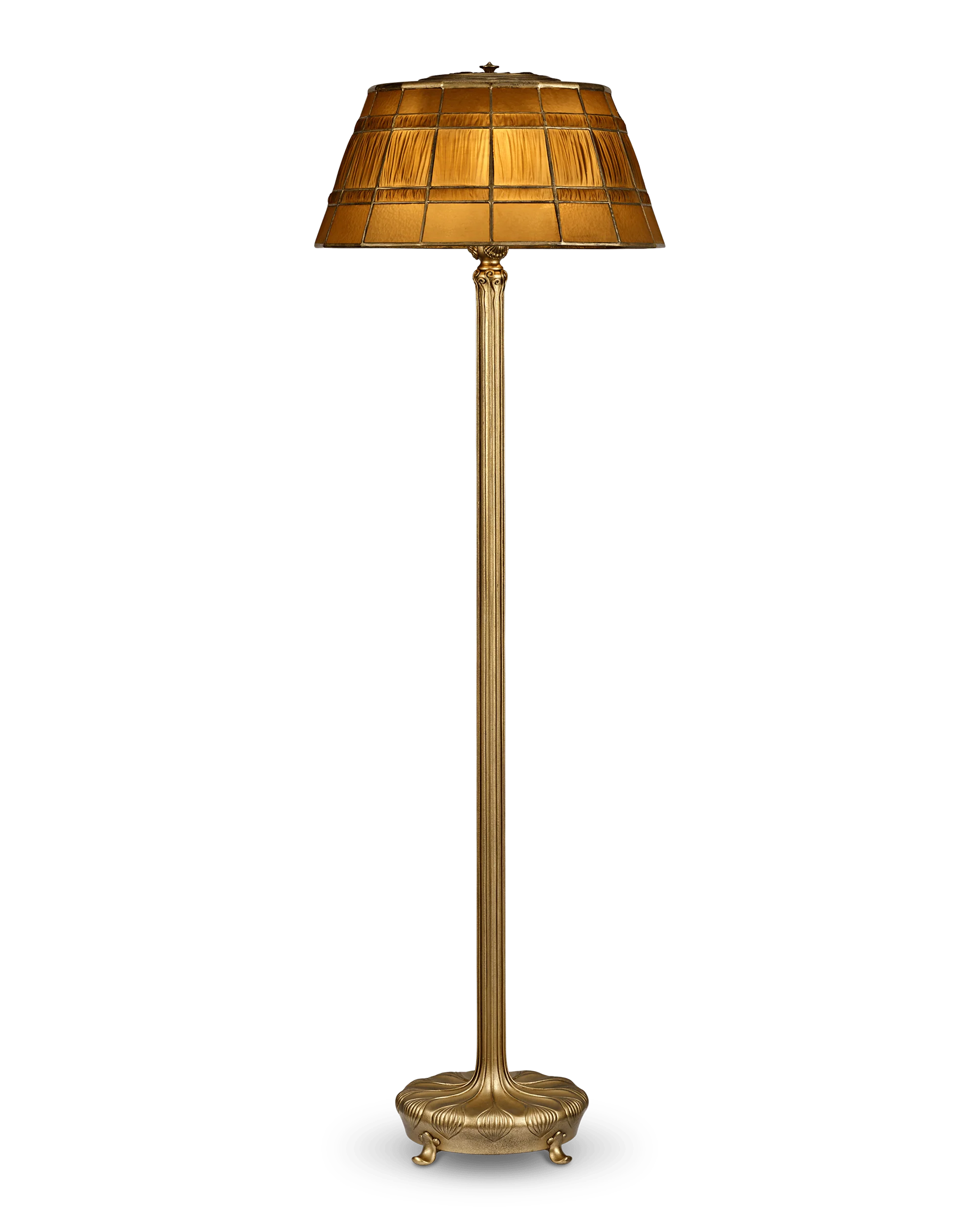 Tiffany Studios Amber Linenfold Floor Lamp