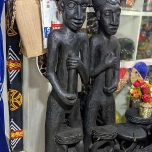 African Tribal Guardian Twin Statues (Yoruba Style)